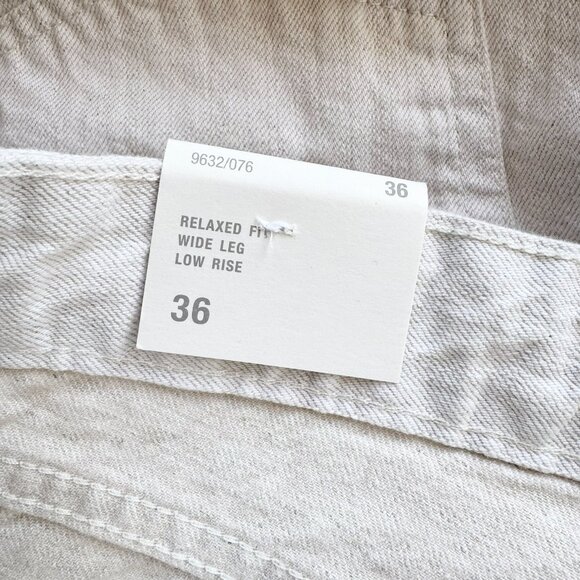 NWT Zara Low Rise Wide Leg Jeans 9632/076 White Cream 27 - Picture 8 of 14